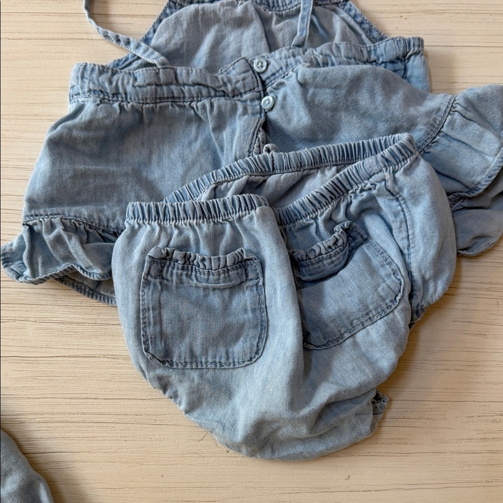 GAP Light Blue Ruffled Baby Outfit - Picture 4 of 6